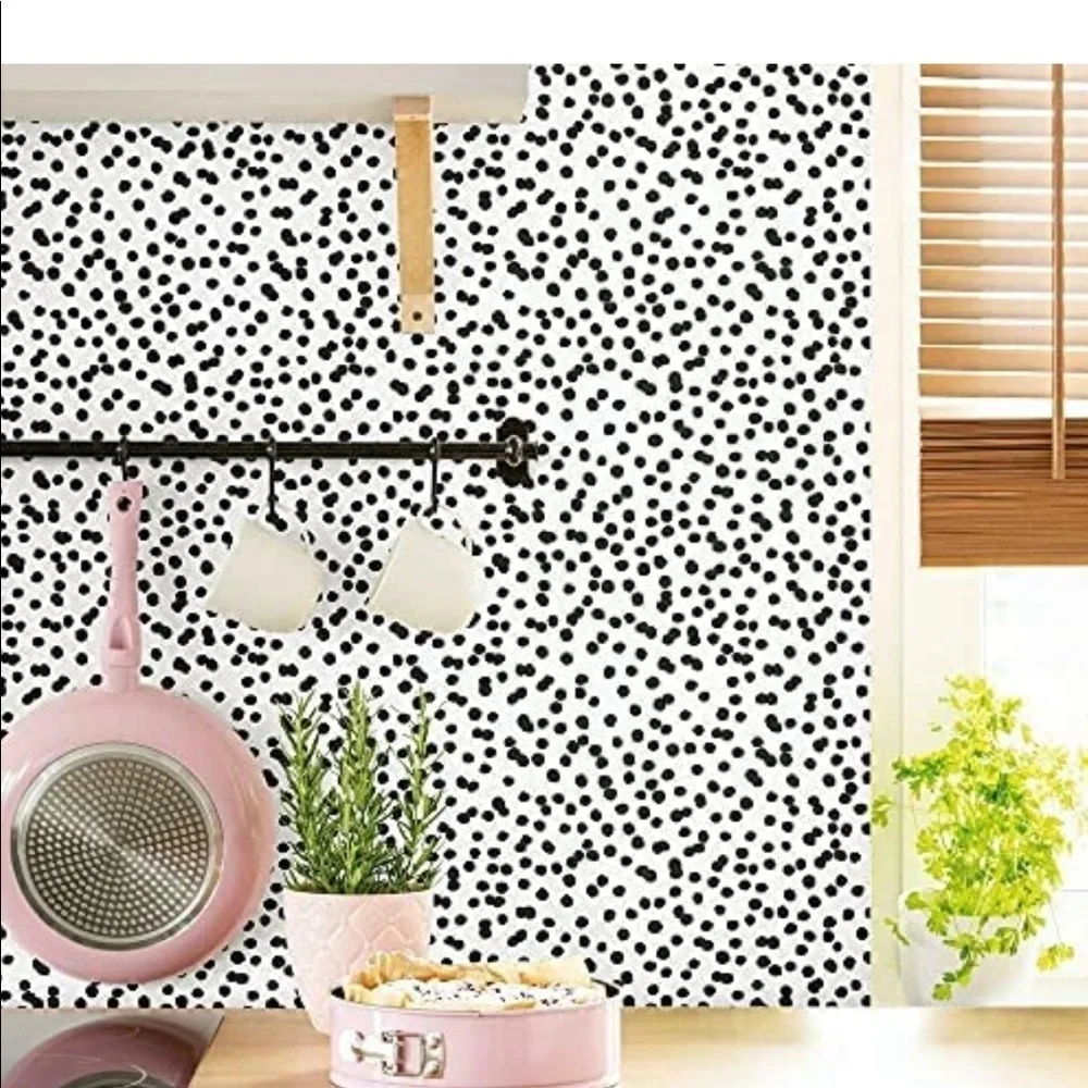 RoomMates 1 roll white and black confetti Peel and Stick Wallpaper